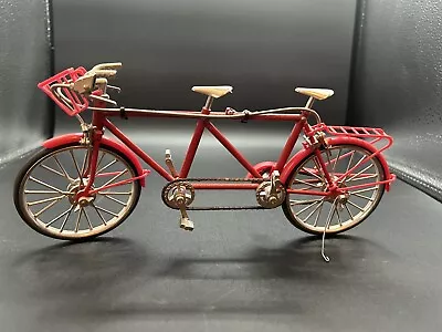 Vintage Red Tandem Bicycle Die Cast Model Figure • $24.95
