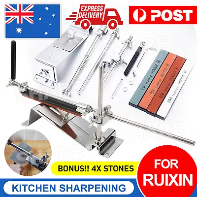 Professional Kitchen Sharpening System Fix-angle Knife Sharpener With 4 Stones • $32.85