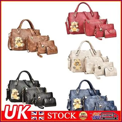 Bag Set Weaven PU Universal Handbag Should Bag Tote Clutch For Women Girl ✨ • £13.59