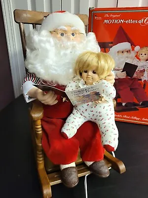 Vintage Motionette Santa & Little Girl In Rocking Chair Reading Goldilocks • $25