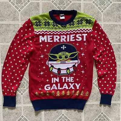 $27.99 • Buy Star Wars Baby Yoda Grogu Ugly Christmas Sweater L Merriest In The Galaxy NEW