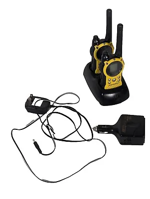 Lot Of 2 Motorola T 9500 Two Way Radio Yellow/ Black With Car Charger • $36.34