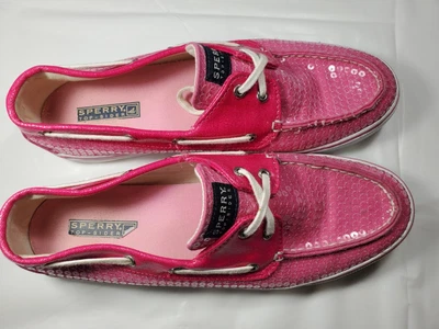 $9.49 • Buy Sperry Top Sliders Women's Size 11M Hot Pink With Sequins 