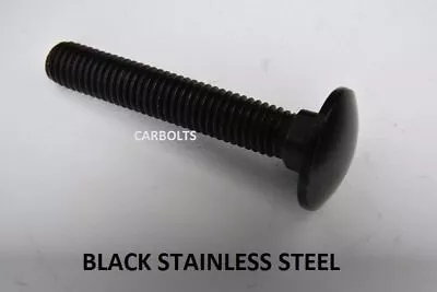 M5 Black Stainless Steel Carriage Bolts / Cup Square Coach Screws • £2.07