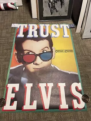 #199 Elvis Costello Trust 1981 Original Subway PROMO POSTER Rare 33” X 48” Large • $249