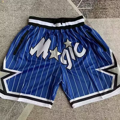 USA Size Mens Orlando Basketball Shorts Retro Mesh Embroidered Magic • $28.99