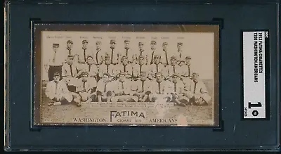 1913 Fatima Cigarettes T200 Washington Americans Sgc 1 Griffith Walter Johnson • $499.99