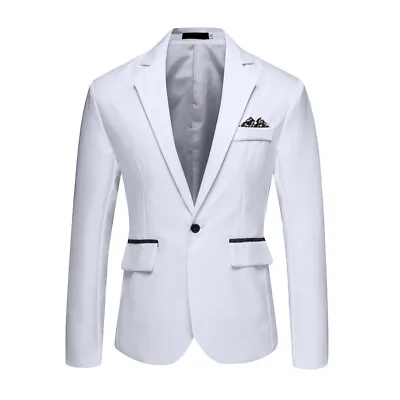 Men Formal One Button Blazer Tuxedo Coat Business Wedding Party Dress Suit US • $20.67