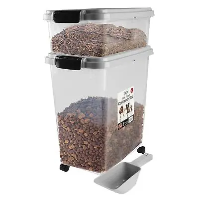 £24.98 • Buy Airtight Plastic Pet Food Storage Container Bin Set Dry Feed Animal Dog Cat Bird