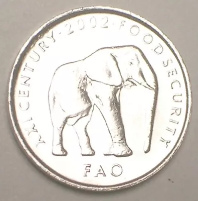 2002 Somalia Somali 5 Shillings Elephant FAO Coin AU • $4.19