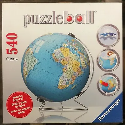 Ravensburger The Earth 3D Jigsaw Puzzle Ball World Globe 540 Pieces With Stand • $30