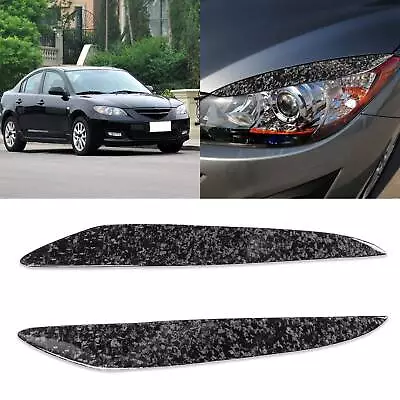 Forged Carbon Fiber Headlight Eyelids Eyebrow Trim For 10-13 Mazda 3 Mazda3 JDM • $32.95