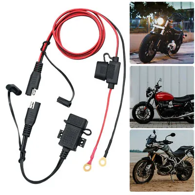 USB Charger For Motorcycle Motorbike SAE To USB Cable Adapter Phone GPS Tablets • £7.99