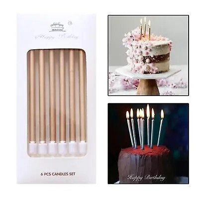 6 Pack Birthday Candle Holders On Cake Toppers Thin For • £4.14