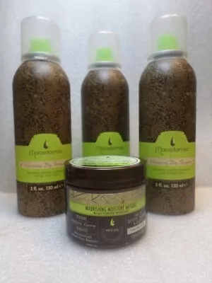 Macadamia Natural Oil Volumizing Dry Shampoo 5 Oz X 3 & Nourishing Masque 2  Oz • $29.99