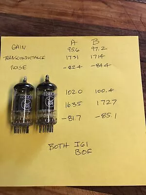 2x Mullard 12AX7 ECC83 Short Plates Matching Codes - Blackburn 1960 • $125