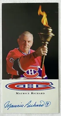 Maurice Richard Signed Autographed Canadiens Forum Closing Promo Photo/Postcard • $80.75