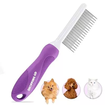 Detangling Pet Comb For Dogs & Cats With Long & Short Stainless Steel Metal T... • $14.58