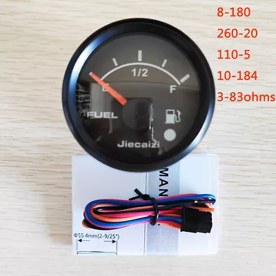 52MM Car Marine Fuel Level Gauge 110-5 3-83 8-180 260-20 10-184ohms 7 Color LED  • $23.19