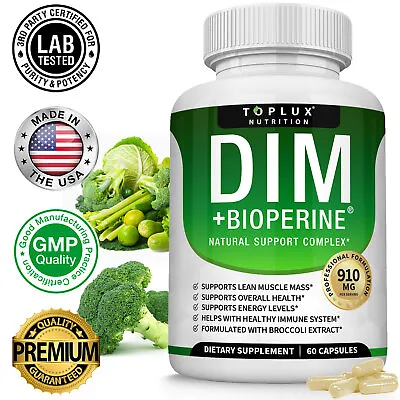 DIM Supplement 910 MG BioPerine For Menopause PCOS Estrogen Metabolism&Balance • $21.97