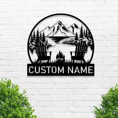 Personalized Last Name Sign Camper Wall DecorCustom Camping Metal Sign Wall Art • $32.99