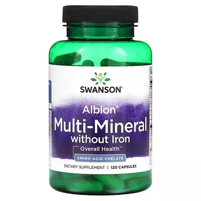 Swanson Albion Chelated Multi-Mineral Without Iron Daily Support | 120 Capsules • £21.99