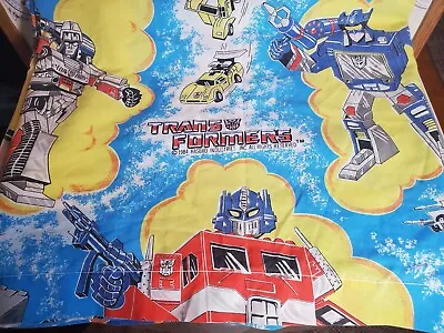 Vintage TRANSFORMERS Bedding 1984 TWIN SIZE Replacement Bed FLAT SHEET Optimus • $27