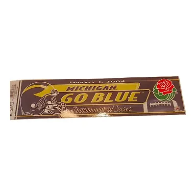  University Of Michigan Wolverines 2004 Rose Bowl Bumper Sticker Made In USA • $14.93