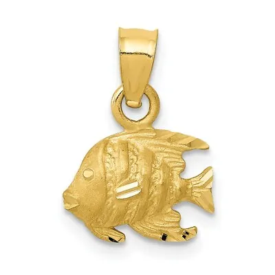 $76.88 • Buy 14k Yellow Gold Fish Charm Pendant 0.63 Inch