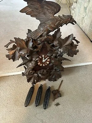 Vintage Large German Black Forest Musical Cuckoo Clock - For Parts Or Repair • $975