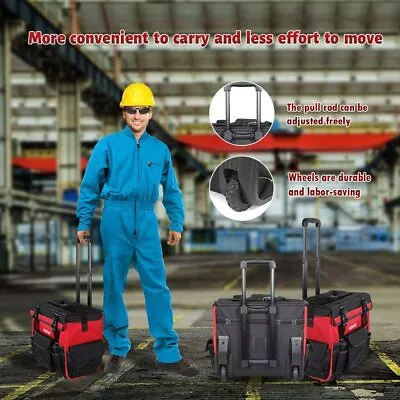 Rolling Tool Backpack/Bag 33 Pockets Reinforced Base Wheels Telescoping Handle • $179