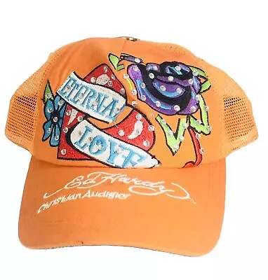 Ed Hardy Trucker Hat Cap Snapback Adjustable Eternal Love Rhinestone Mesh (S1) • $14