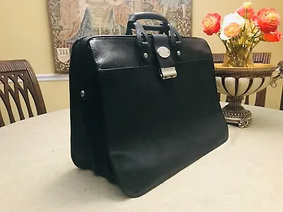 HARTMANN   Heavy  Black  Belting Leather Briefcase / Lawyer - Doctor Bag   - USA • $499