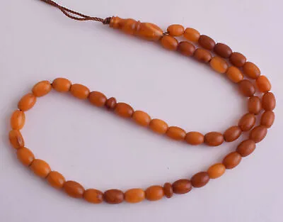 Antique Natural Butterscotch German Amber Kahraman Prayer Beads-Bernstein • $349