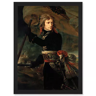 Painting Gros Napoleon Bonaparte Pont D'Arcole Bridge Framed A4 Wall Art Print • £18.99