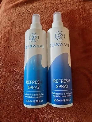 2 X Merwave Refresh Spray 250ml Bottles -  Reduces Frizz Between Washes - NEW • £18