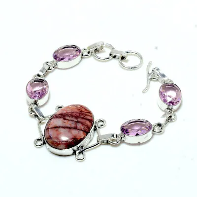 $3.99 • Buy Dolomite, Pink Kunzite Gemstone Handmade Gift Jewelry Bracelet 7-8  V929