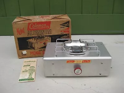 Vtg 60's Coleman Aluminum One Burner Picnic Camping Stove In Box Model 5404 NOS? • $46