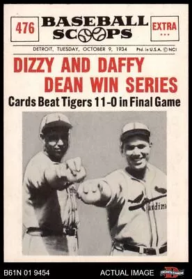 1961 Nu-Card Scoops #476 Dizzy Dean / Daffy Dean Win Series Cardinals HOF 7 - NM • $40.50