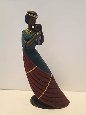 Mahogany Princess Figurine 1995 Parastone 9  Tall Woman With Child Enesco • $15