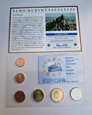 1 Cent - 1 Euro 2006/2009 Excellent Condition Coins Set San Marino 🇸🇲  • £12.45