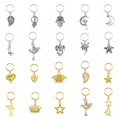 20-pack Alloy Pendant Dreadlocks Braid Rings Hair Cuffs Clips Dangle Jewellery • £3.98