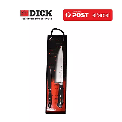 F. Dick 8109600 2-Piece Premier Butchers Chefs Knife Set Carbon Steel Germany • $225