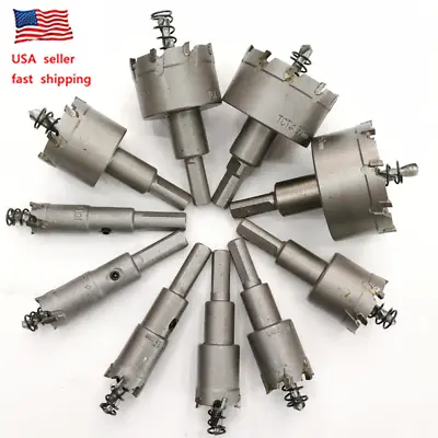 10PC Carbide Tip TCT Hole Saw Cutter Drill Bit Set For Steel Metal Alloy 16-53mm • $20.99