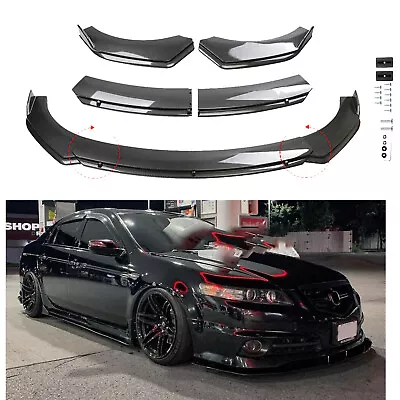 Front Bumper Lip Splitter Spoiler Carbon Fiber Style For Acura TL TLX ILX • $69.99