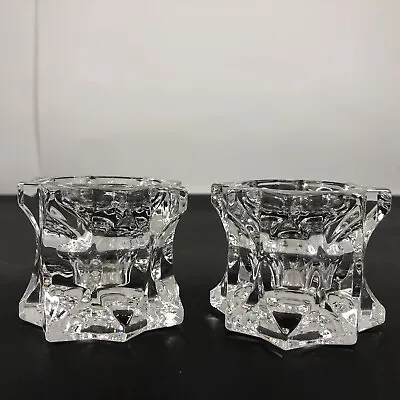 Mikasa Sparkling Star Crystal Candle Holders Votive/Tea Light  - Set Of 2 • $11.99