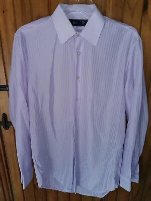 100% Nylon Vintage Mens Shirt  Alternate Light Stripes 15  Collar • £4.99