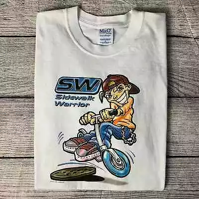 Vintage Sidewalk Warrior Extreme Scooter T-shirt Size XL Short Sleeve • $31.99