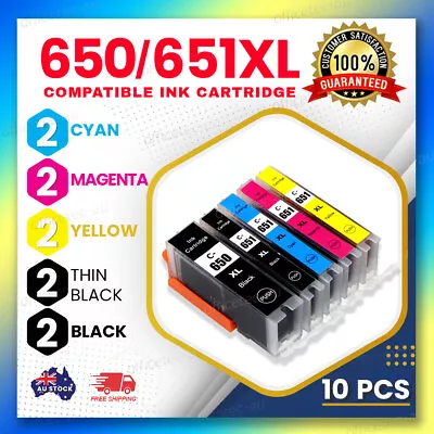 10 Generic Canon Ink PGI-650XL CLI651XL For Pixma MG-5460 MG-6460 MX-726 Printer • $18.90