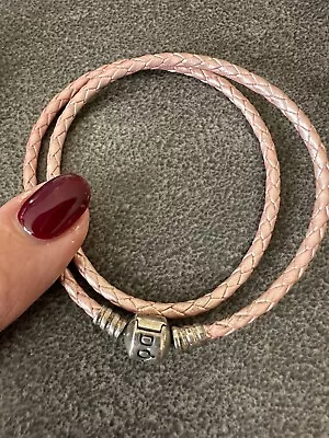 Genuine Pandora Leather Double Bracelet 17cm • £5.50